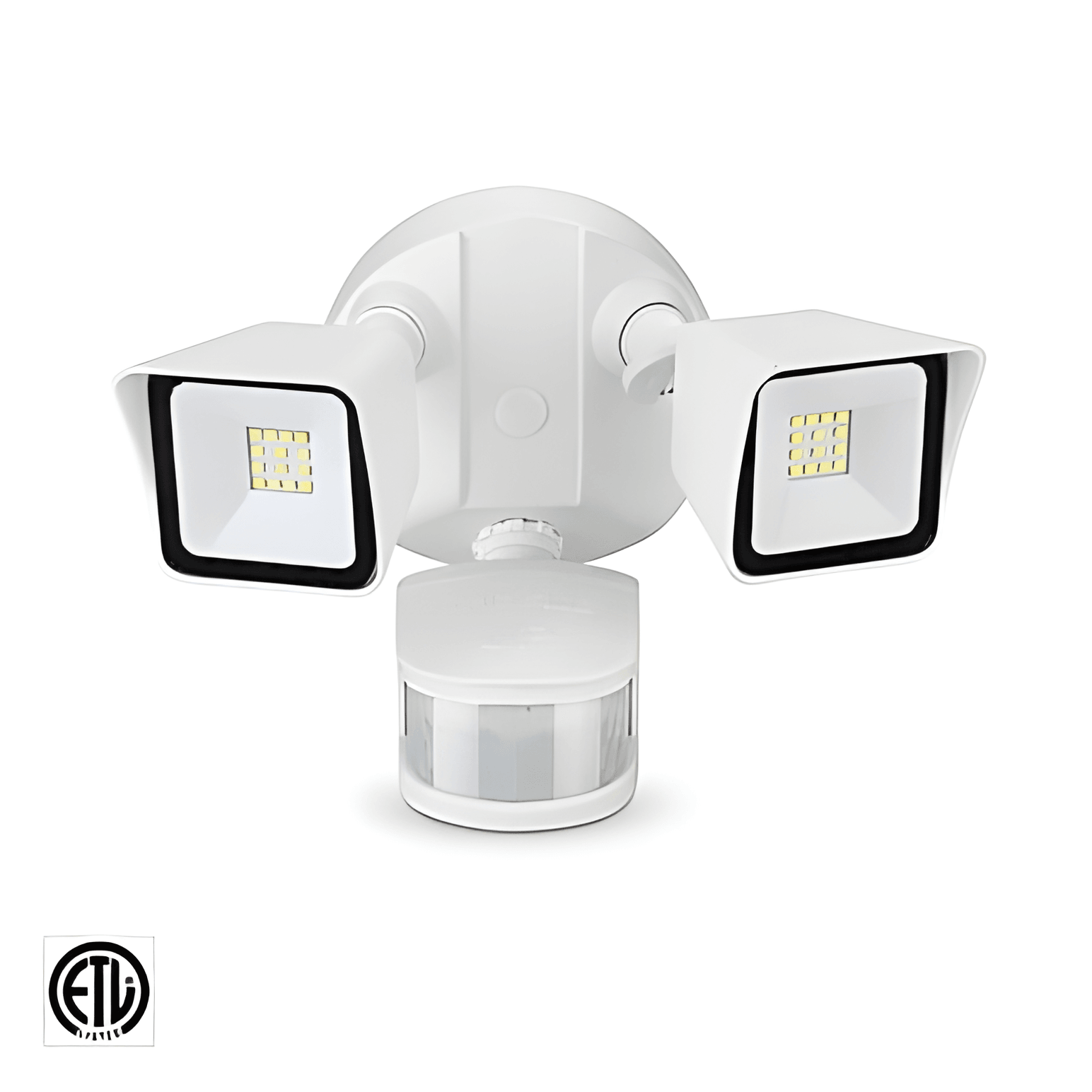24W motion sensor security light overall appearance, ADC12 aluminum die-cast shell with black finish, wall mounted outdoor security lighting