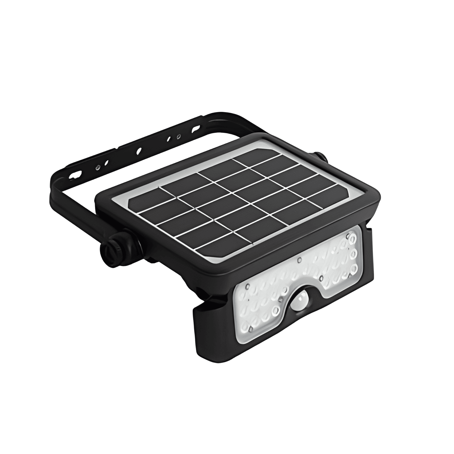 AN-SFL-5W-4K-BK solar LED flood light global patent foldable design, slim pad-like light panel with integrated solar panel