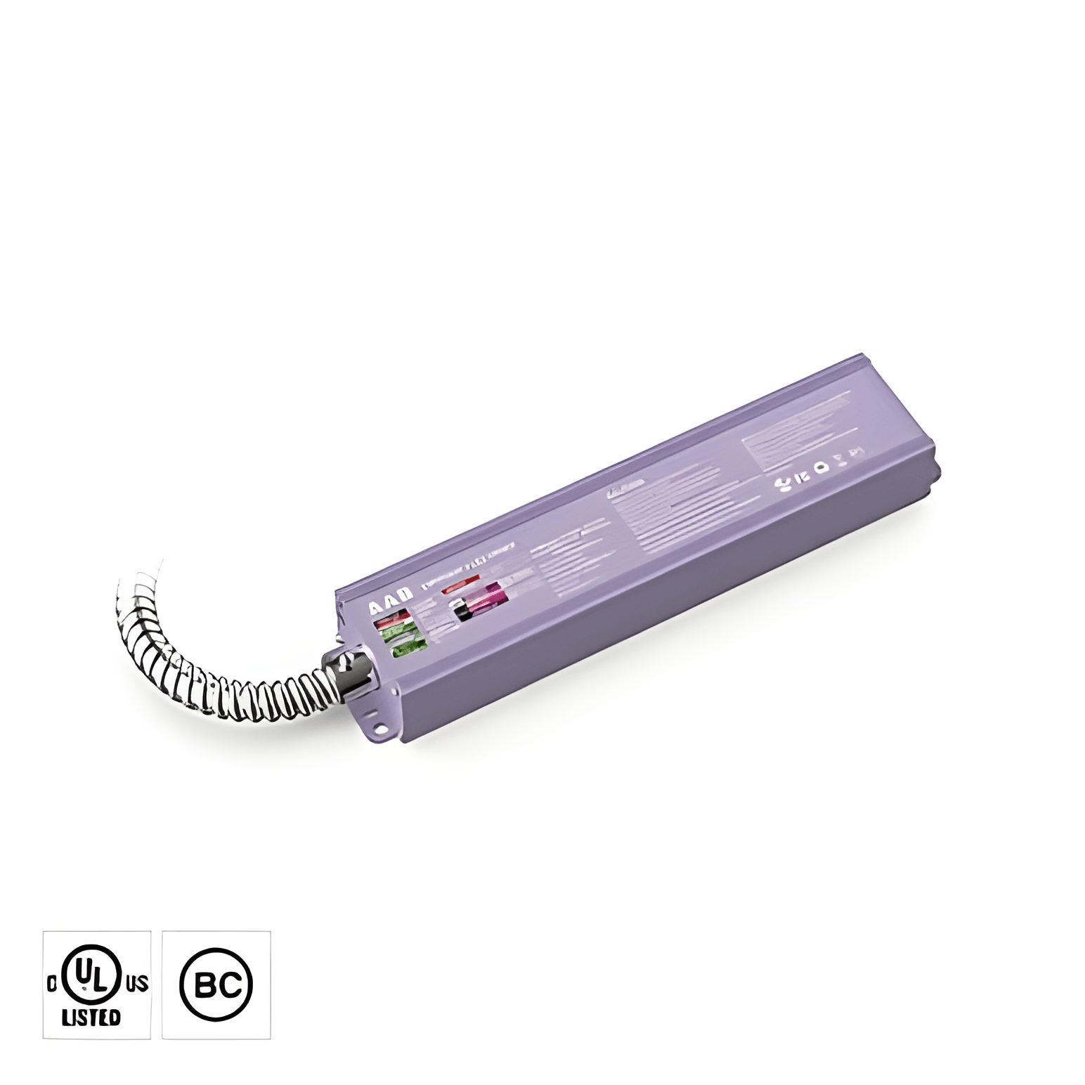 Emergency LED Driver A-EP09S/15S/25S full product appearance with precise dimension markings (371mm/311mm/296mm/284mm) for installation reference