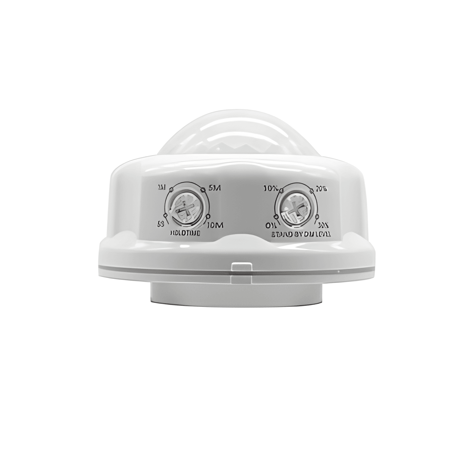 A-SN09VR-PH-Z10 PIR motion sensor full product view showcasing compact design, Fresnel lens for 120° detection, and rotator adjustment for parameter setting, core PIR sensor with Zhaga18 Z10 base compatibility