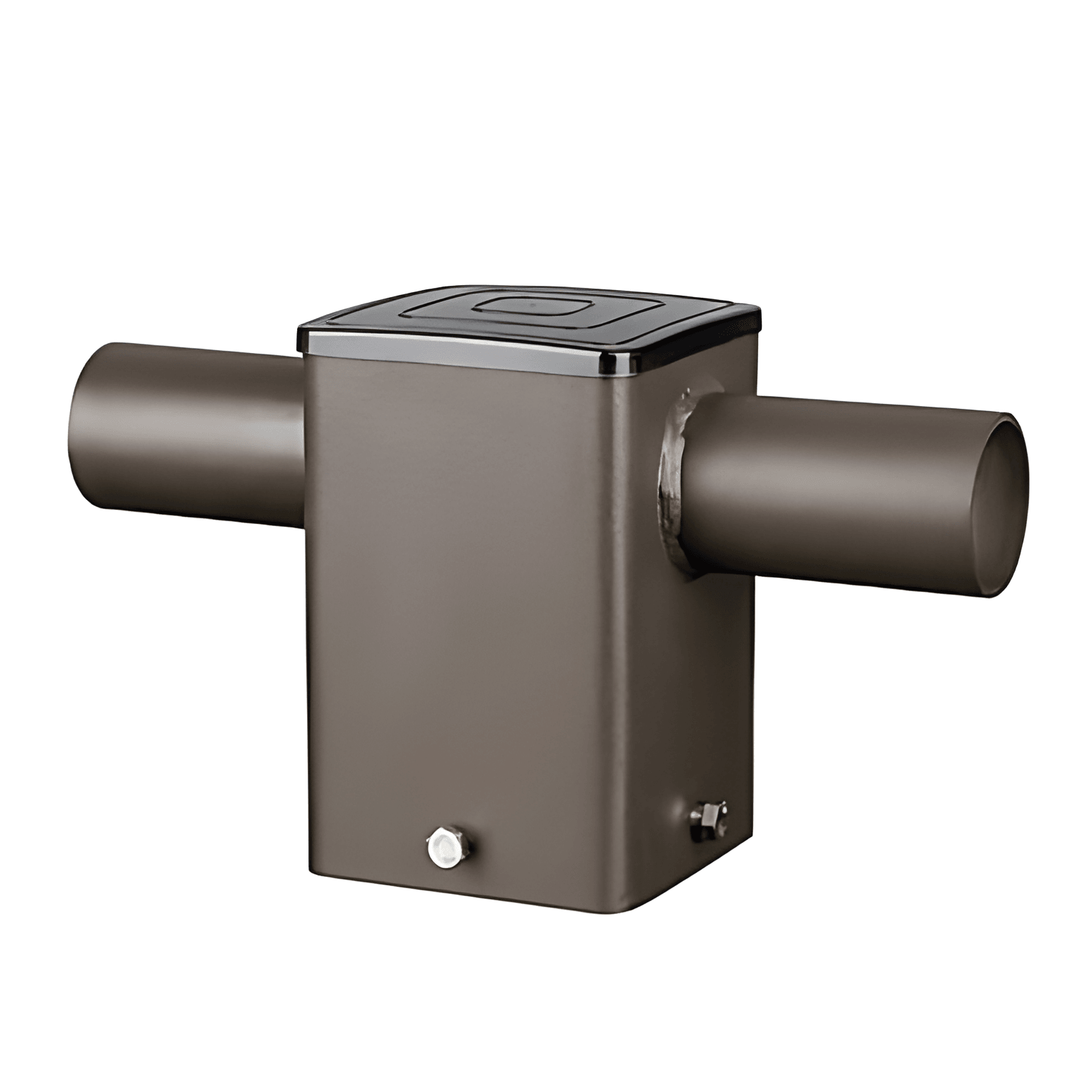 Exterior front view of AN-B07-4IN-SP2-180 bronze tenon adapter for 4-inch square poles